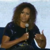 Michelle Obama dévoile ses cheveux au naturel à l'Essence Festival, en Nouvelle-Orléans, le 6 juillet 2019.