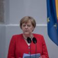 La chancelière allemande Angela Merkel - Réception avec le corps diplomatique allemand à Meseberg. Le 9 juillet 2019