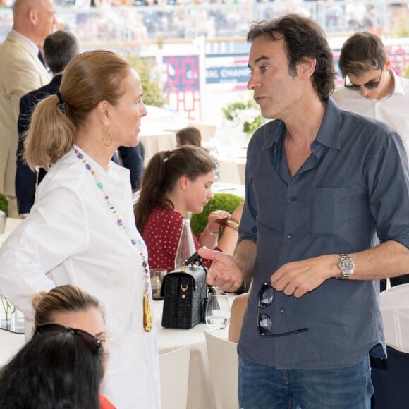 Exclusif - Carole Bouquet, Anthony Delon - People dans la tente VIP - Longines Paris Eiffel Jumping au Champ de Mars à Paris, le 7 juillet 2019. © Luc Castel/Bestimage