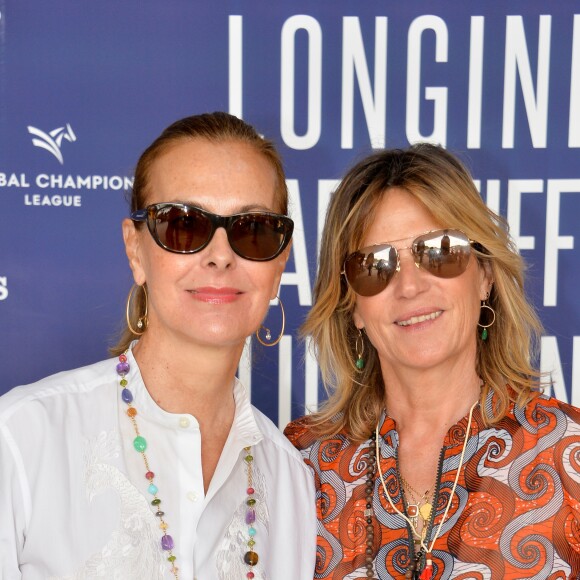 Exclusif - Carole Bouquet et Virginie Coupérie-Eiffel (Présidente de Paris Eiffel Jumping) - Photocall - Longines Paris Eiffel Jumping au Champ de Mars à Paris, le 7 juillet 2019. © Veeren Ramsamy/Bestimage