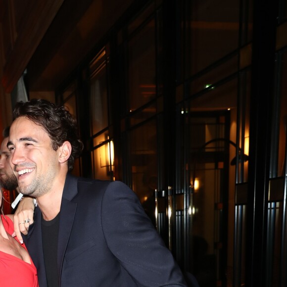 Exclusif - Fabienne Carat (habillée par Christophe Guillarmé, bijoux Charriol) et Olivier Dion à l'after-party de la 10ème édition du "Global Gift Gala" à l'hôtel Four Seasons George V à Paris, le 3 juin 2019. © Cyril Moreau/Global Gift Foundation/Bestimage