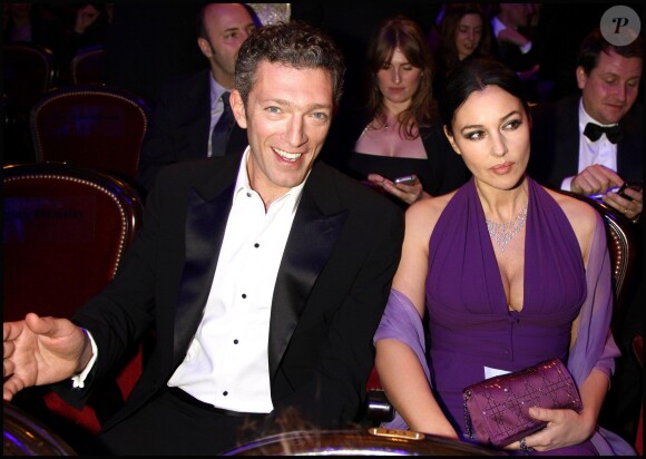 Vincent Cassel et Monica Bellucci lors de la 34e cérémonie des Cesar, en 2009, à Paris.