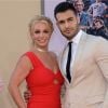 Britney Spears et son compagnon Sam Asghari à la première de "Once Upon a Time... in Hollywood" à Los Angeles, le 22 juillet 2019.