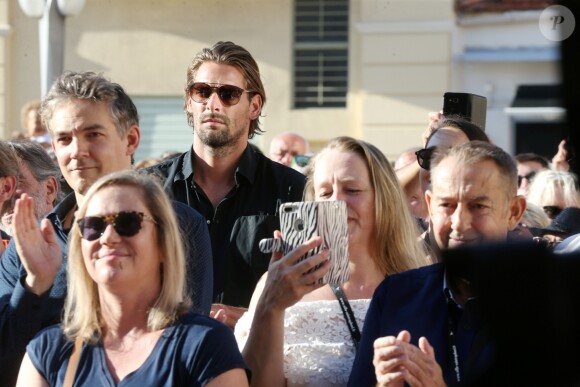 Exclusif - Camille Lacourt - Inauguration du musée Louis De Funès, dédié à la carrière cinématographique de l'acteur Louis De Funès. Le musée ouvrira ses portes au public le jeudi 1er août. Saint Raphaël, le 31 juillet 2019. Le musée présente aussi des archives familiales.