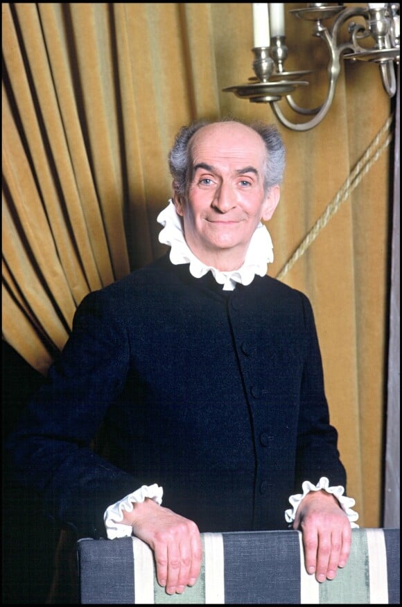 Image d'archives de Louis de Funès dans "L'avare", Paris, le 8 février 1980