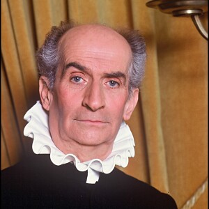 Image d'archives de Louis de Funès dans "L'avare", Paris, le 8 février 1980