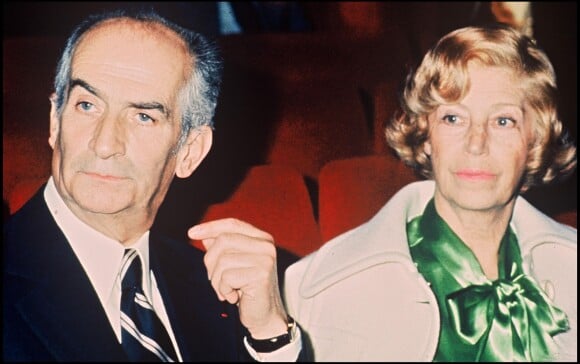 Image d'archives de Louis de Funès et de sa femme Jeanne Augustine Barthélemy, novembre 1974