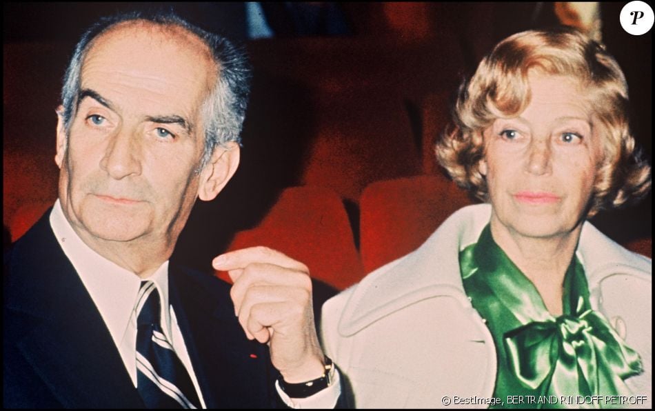 Image d&#039;archives de Louis de Funès et de sa femme  Jeanne Augustine Barthélemy , novembre 1974