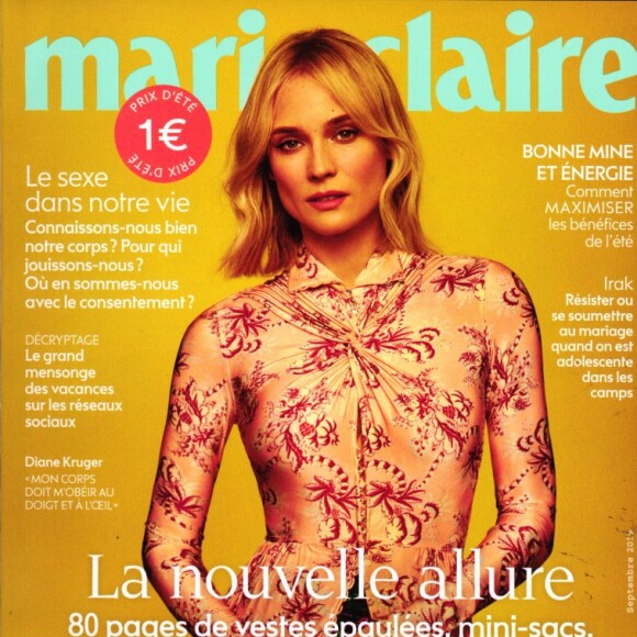 Diane Kruger dans "Marie-Claire", en kiosques le 1er août 2019.