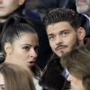 Rayane Bensetti et sa compagne Denitsa Ikonomova - People au match de football PSG (Paris-Saint-Germain) - Lille (LOSC) au Parc des Princes à Paris, le 2 novembre 2018. - Merci de flouter le visage des enfants avant publication - Please hide children's face prior to the publication - People during the football game between PSG (Paris-Saint-Germain) and Lille (LOSC) held at the Parc des Princes in Paris, France, on November 2nd 2018.02/11/2018 - Paris
