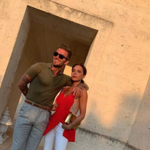 Victoria et David Beckham en vacances dans les Pouilles, en Italie, le 06 août 2019.