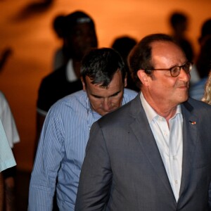 François Hollande lors de la première édition de l'INDIE FEST à la citadelle de Saint-Tropez, Côte d'Azur, France, le 11 août 2019.