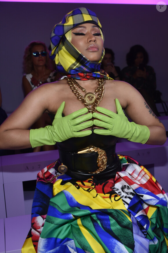 Nicki Minaj lors du défilé Versace "Collection Prêt-à-Porter Printemps/Eté 2019" lors de la Fashion Week de Milan, Italie, le 21 septembre 2018.