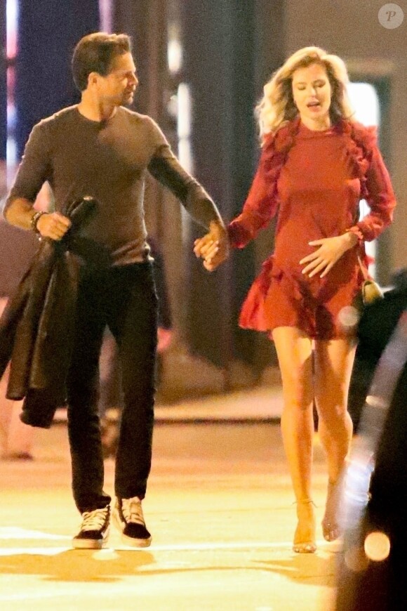 Exclusif - David Charvet et Anna Tarnowska à la sortie du club Raspoutine à Los Angeles le 2 mai 2019.