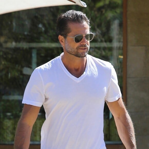 Exclusif - David Charvet quitte le restaurant Soho House à Malibu le 12 octobre 2018.