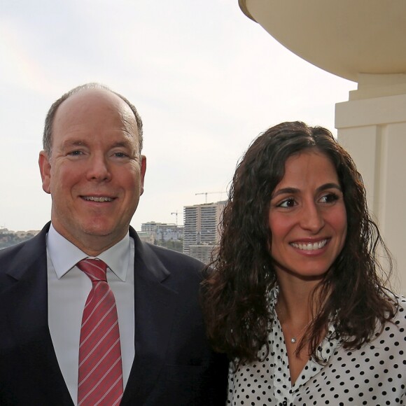 Exclusif - Le prince Albert II de Monaco, Rafael Nadal et sa compagne Xisca Perello - Inauguration de la suite Rafael Nadal au Monte-Carlo Bay de Monaco le 16 avril 2018 © Jean-François Ottonello / Nice Matin / Bestimage