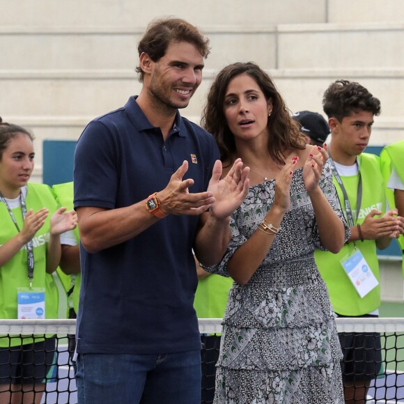Rafael Nadal et Maria Francisca Perello lors d'un évènement caritatif organisé à Majorque le 18 septembre 2018. 