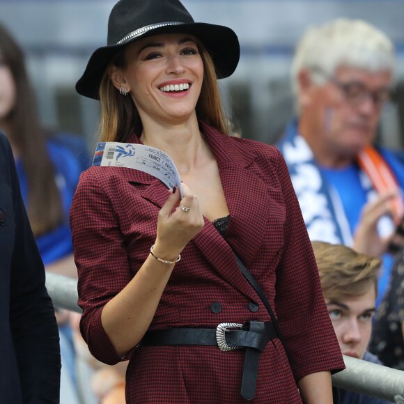 Rachel Legrain-Trapani dans les tribunes lors de la Ligue des nations opposant la France aux Pays-Bas, au Stade de France, à Saint-Denis, le 9 septembre 2018. © Cyril Moreau/Bestimage