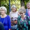 La princesse Margriet et la princesse Irene des Pays-Bas, suivies par le roi Willem-Alexander et la reine Maxima, lors des obsèques de la princesse Christina au palais Noordeinde à La Haye le 22 août 2019.