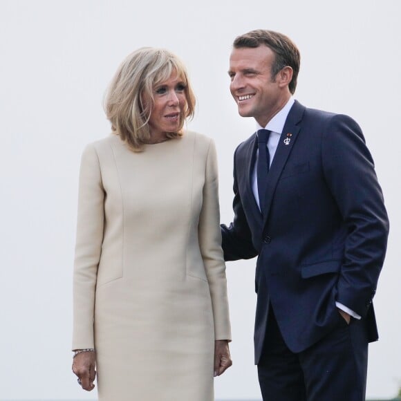 Le président français Emmanuel Macron et sa femme la Première Dame Brigitte Macron lors de l'accueil informel au sommet du G7 à Biarritz, France, le 24 août 2019. © Thibaud Moritz/Pool/Bestimage