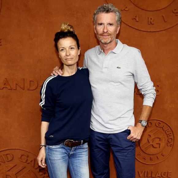 Denis Brogniart et sa femme Hortense au village lors des internationaux de France de tennis de Roland Garros, Jour 3, à Paris le 29 mai 2018. © Dominique Jacovides / Cyril Moreau /