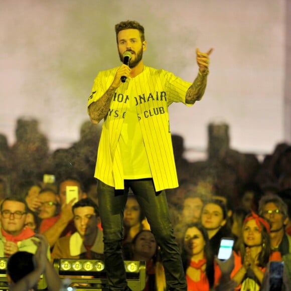 Exclusif - Matt Pokora (M Pokora) lors de l'enregistrement de l'émission "La Chanson Challenge 2019" aux Arènes de Nîmes, le 17 mai 2019. © Guillaume Gaffiot/Bestimage