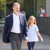 Le roi Felipe VI d'Espagne a rendu visite avec sa fille l'infante Sofia au roi Juan Carlos Ier d'Espagne, en convalescence à l'hôpital Quiron Salud de Madrid après un triple pontage coronarien, le 29 août 2019.