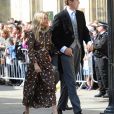 Sienna Miller et son compagnon Lucas Zwirner - Les invités arrivent au mariage de E. Goulding et C.Jopling en la cathédrale d'York, le 31 août 2019