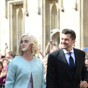 Katy Perry et son fiancé Orlando Bloom - Les invités arrivent au mariage de E. Goulding et C.Jopling en la cathédrale d'York, le 31 août 2019