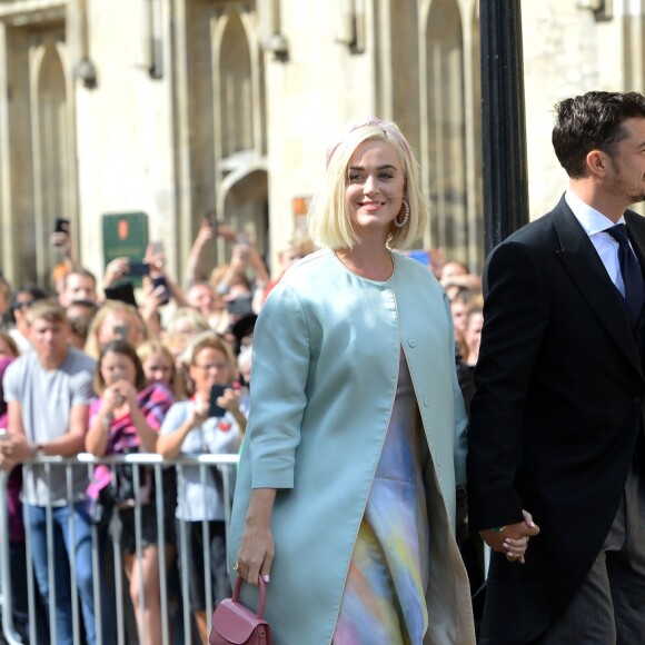 Katy Perry et son fiancé Orlando Bloom - Les invités arrivent au mariage de E. Goulding et C.Jopling en la cathédrale d'York, le 31 août 2019