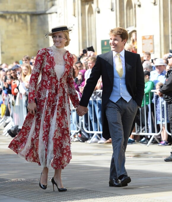 James Blunt et sa femme Sofia Wellesley - Les invités arrivent au mariage de E. Goulding et C.Jopling en la cathédrale d'York, le 31 août 2019