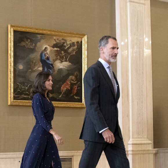 La reine Letizia et le roi Felipe VI d'Espagne accordaient le 3 septembre 2019 des audiences au palais de la Zaruela à Madrid.