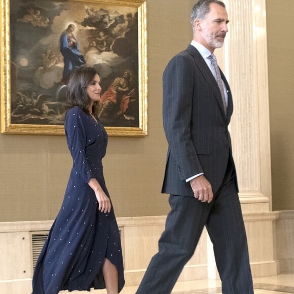 La reine Letizia et le roi Felipe VI d'Espagne accordaient le 3 septembre 2019 des audiences au palais de la Zaruela à Madrid.