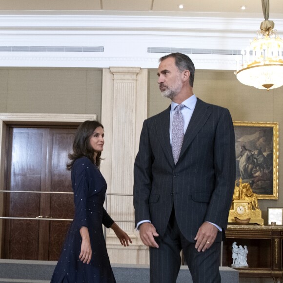 La reine Letizia et le roi Felipe VI d'Espagne accordaient le 3 septembre 2019 des audiences au palais de la Zaruela à Madrid.