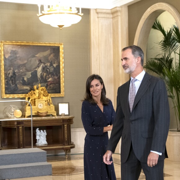 La reine Letizia et le roi Felipe VI d'Espagne accordaient le 3 septembre 2019 des audiences au palais de la Zaruela à Madrid.