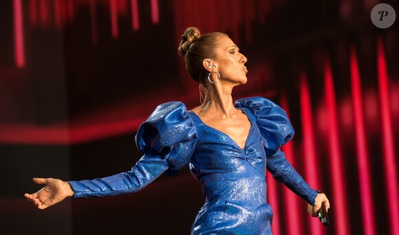 Céline Dion en concert lors du "2019 British Summer Time Festival"à Hyde Park. Londres, le 5 juillet 2019.