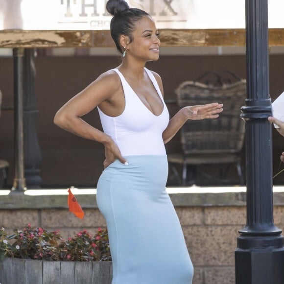 Christina Milian enceinte se promène à Los Angeles le 7 septembre 2019.