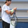 Lucas Pouille et sa coach Amélie Mauresmo - Les joueurs de tennis s'entraînent lors du tournoi US Open au sein de l'USTA National Tennis Center à New York, le 25 août 2019. © Chryslene Caillaud / Panoramic / Bestimage