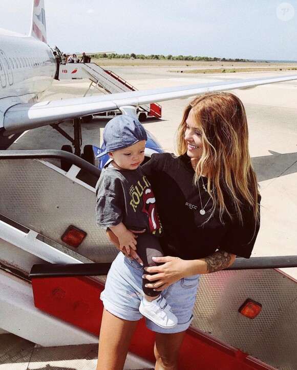 Caroline Receveur avec son fils Marlon, le 13 août 2019, sur Instagram
