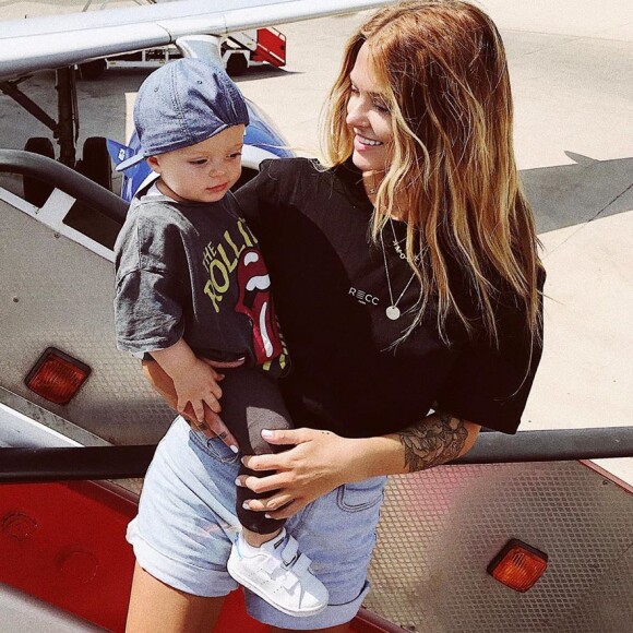 Caroline Receveur avec son fils Marlon, le 13 août 2019, sur Instagram