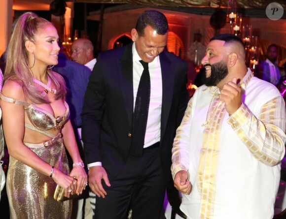 Jennifer Lopez, Alex Rodriguez et DJ Khaled - Jennifer Lopez célèbre ses 50 ans au club Gloria Estefan Estate à Star Island, Miami le 25 juillet 2019.
