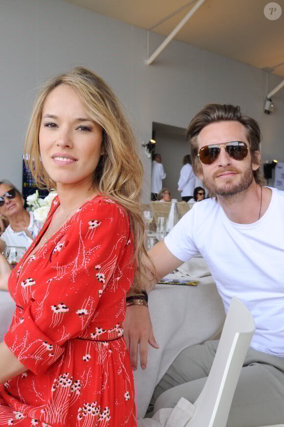 Exclusif - Philippe Lacheau et sa compagne Elodie Fontan (Marraine du LGCT - LPEJ 2019) - People dans la tente VIP - Longines Paris Eiffel Jumping au Champ de Mars à Paris, le , le 7 juillet 2019.