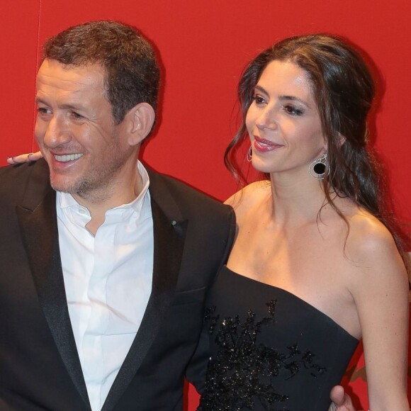 Dany Boon et sa femme Yaël - Photocall au Fouquet's lors de la 40e cérémonie des César à Paris le 20 février 2015.