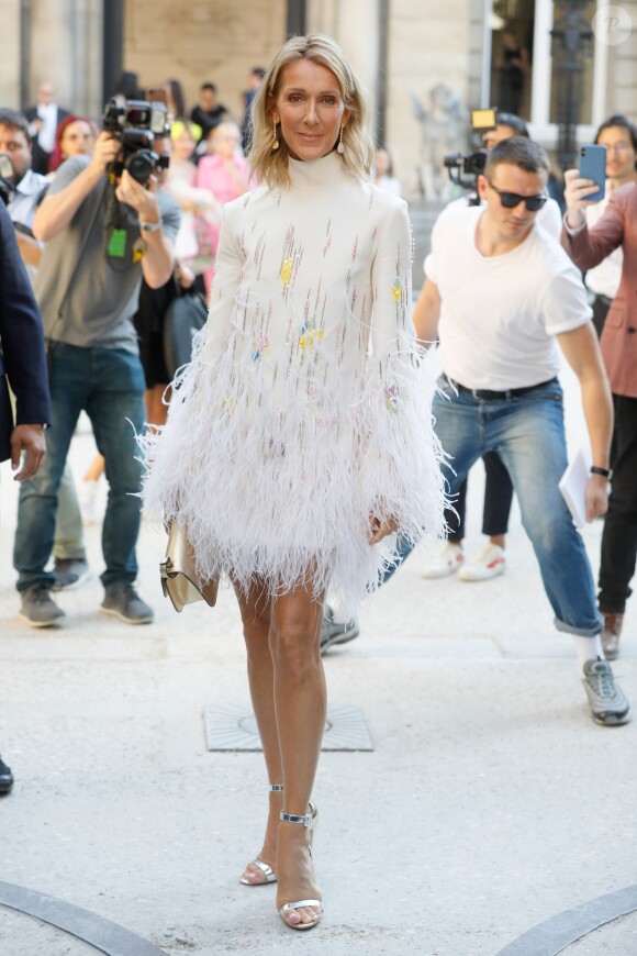 Céline Dion arrive au défilé Haute Couture Valentino collection Automne-Hiver 2019/20 à l'hôtel Salomon de Rothschild à Paris, France, le 3 juillet 2019. © Veeren-ClovisBestimage