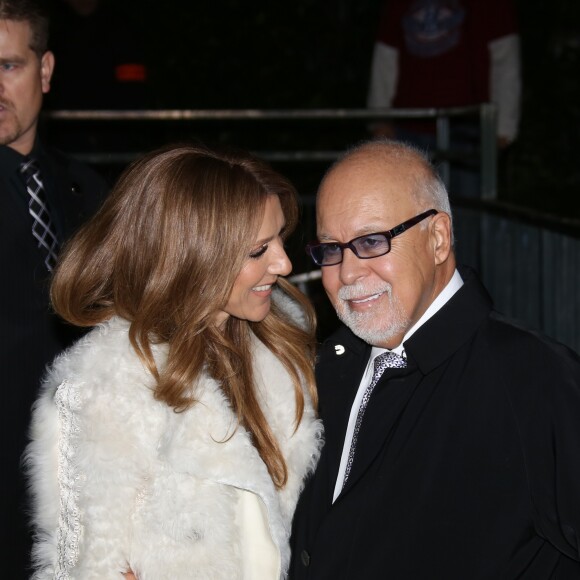 Celine Dion et son mari Rene Angelil arrivent a l'enregistrement de l'emission "Vivement dimanche" au studio Gabriel a Paris le 13 novembre 2013.