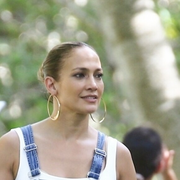 Jennifer Lopez et Marc Anthony se retrouvent pour soutenir leur fille E. Marbiel Muñiz lors d'une course de l'école à Miami, le 18 septembre 2019.