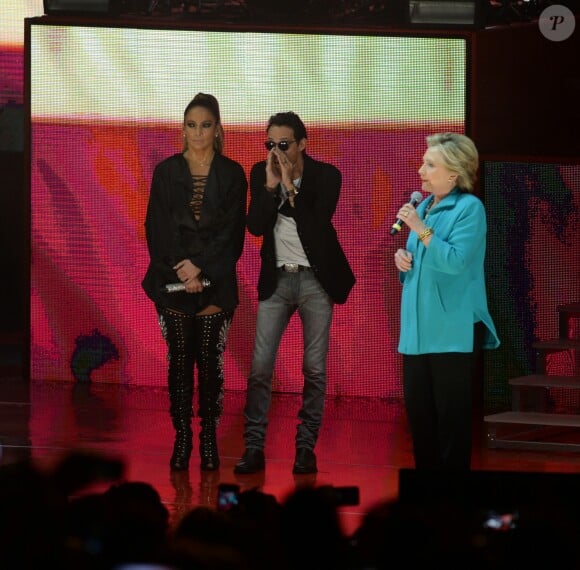 Jennifer Lopez, Marc Anthony (ex mari de Jennifer Lopez) et Hillary Clinton - Hillary Clinton lors du concert de Jennifer Lopez organisé pour soutenir sa candidature aux elections présidentielles à Miami le 29 octobre 2016.