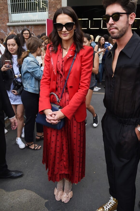 Katie Holmes lors du défilé de mode "Fendi" à la Fashion Week de Milan. Le 19 septembre 2019.