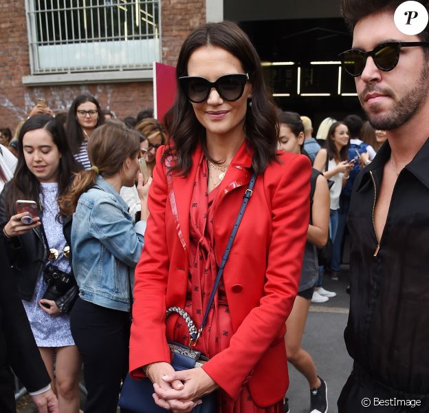 Katie Holmes lors du défilé de mode "Fendi" à la Fashion Week de Milan. Le 19 septembre 2019.