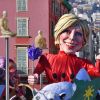 Ici, le char "Mlle Anticyclone" avec en personnage principal Madame Météo, Evelyne Dhéliat pendant le 132ème Carnaval de Nice, le 21 février 2016. Le Carnaval se déroulera du 13 au 28 février 2016, cette année le thème du Carnaval est le "Roi des Médias". Le Carnaval de Nice est l'un des trois plus grands et plus prestigieux carnavals du Monde avec Rio et Venise. © Bruno Bebert/Bestimage